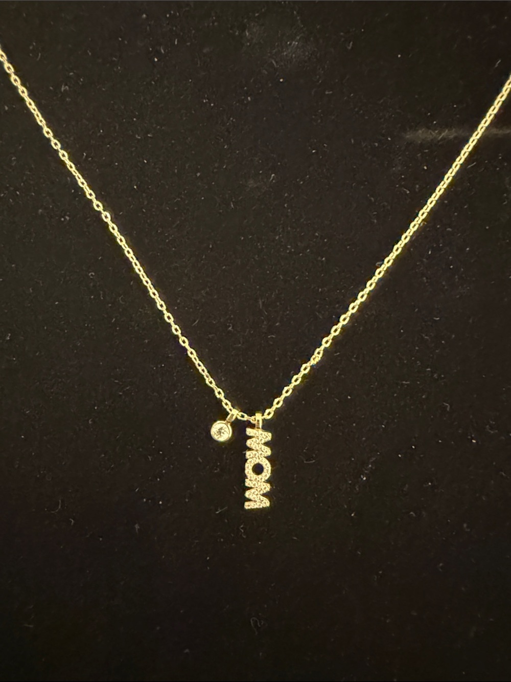 Gold 'MOM' Pendant Necklace with Charm - Women Jewelry